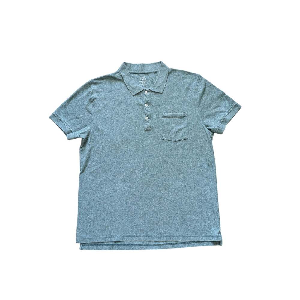J.Crew Stretch Pique Polo Shirt Mens L Green Cotton Coastal Beachy Office Golf